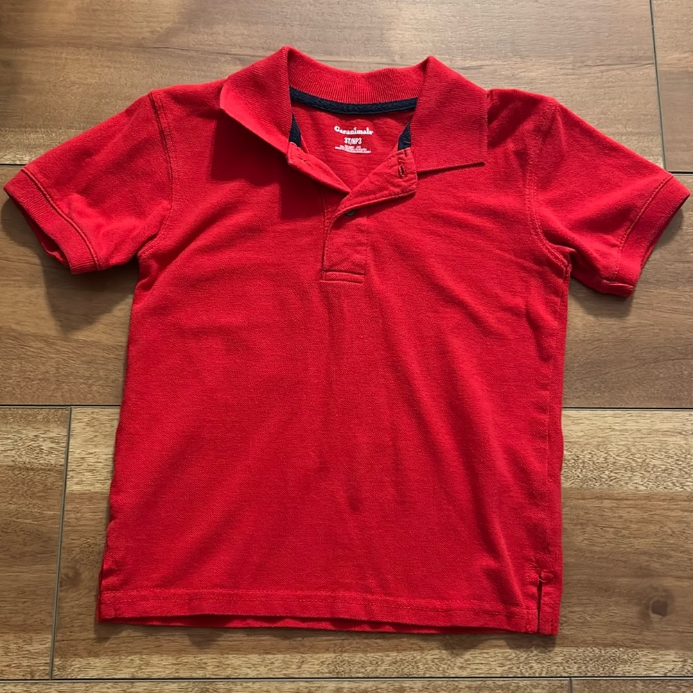 Red short sleeved polo